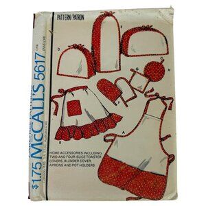 VTG McCalls 5617 Apron Pot Holder Toaster Blender Home Accessory Sewing Pattern